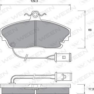 Ween 151-1018 - Тормозные колодки, дисковые, комплект autospares.lv