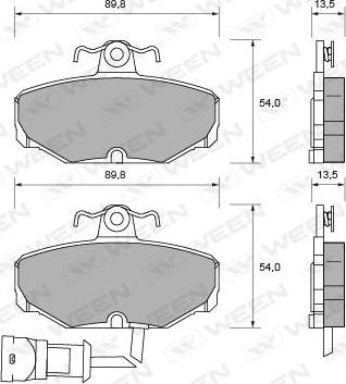 Ween 151-1013 - Тормозные колодки, дисковые, комплект autospares.lv