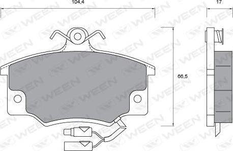 Ween 151-1012 - Тормозные колодки, дисковые, комплект autospares.lv