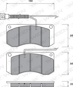 Ween 151-1038 - Тормозные колодки, дисковые, комплект autospares.lv