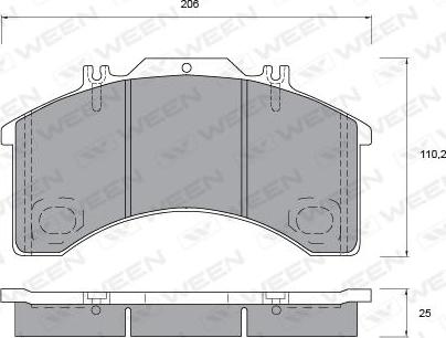 Ween 151-1033 - Тормозные колодки, дисковые, комплект autospares.lv