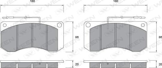 Ween 151-1037 - Тормозные колодки, дисковые, комплект autospares.lv