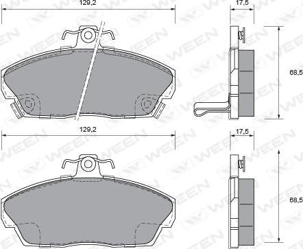 Ween 151-1024 - Тормозные колодки, дисковые, комплект autospares.lv