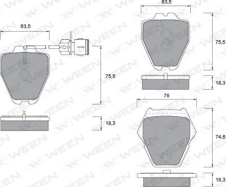 Ween 151-1025 - Тормозные колодки, дисковые, комплект autospares.lv