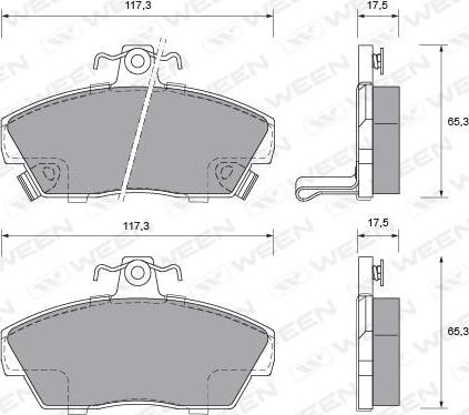 Ween 151-1026 - Тормозные колодки, дисковые, комплект autospares.lv