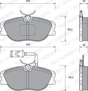 Ween 151-1021 - Тормозные колодки, дисковые, комплект autospares.lv