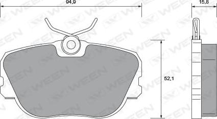 Ween 151-1023 - Тормозные колодки, дисковые, комплект autospares.lv