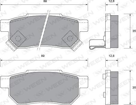 Ween 151-1027 - Тормозные колодки, дисковые, комплект autospares.lv