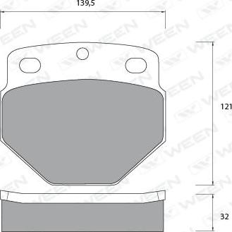 Ween 151-1076 - Тормозные колодки, дисковые, комплект autospares.lv