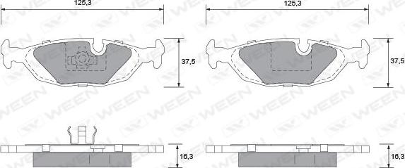 Ween 151-1199 - Тормозные колодки, дисковые, комплект autospares.lv