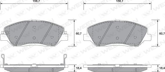 Ween 151-1190 - Тормозные колодки, дисковые, комплект autospares.lv