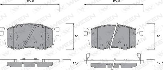 Ween 151-1193 - Тормозные колодки, дисковые, комплект autospares.lv