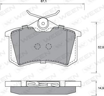 Ween 151-1197 - Тормозные колодки, дисковые, комплект autospares.lv