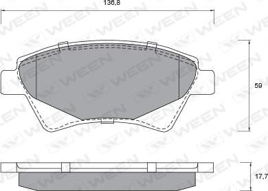 Ween 151-1149 - Тормозные колодки, дисковые, комплект autospares.lv