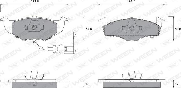 Ween 151-1144 - Тормозные колодки, дисковые, комплект autospares.lv