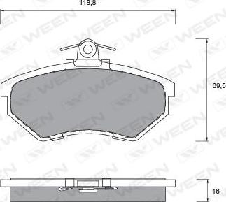 Ween 151-1146 - Тормозные колодки, дисковые, комплект autospares.lv