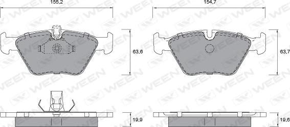 Ween 151-1140 - Тормозные колодки, дисковые, комплект autospares.lv