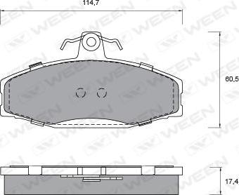 Ween 151-1142 - Тормозные колодки, дисковые, комплект autospares.lv