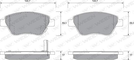 Ween 151-1156 - Тормозные колодки, дисковые, комплект autospares.lv