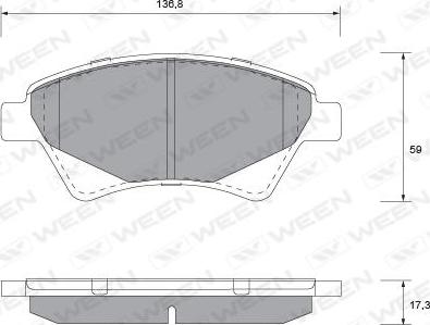 Ween 151-1150 - Тормозные колодки, дисковые, комплект autospares.lv