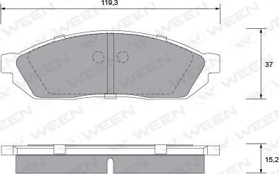 Ween 151-1165 - Тормозные колодки, дисковые, комплект autospares.lv