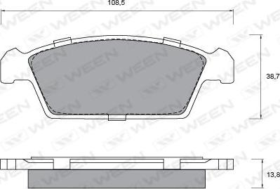 Ween 151-1166 - Тормозные колодки, дисковые, комплект autospares.lv