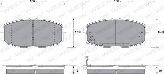 Ween 151-1161 - Тормозные колодки, дисковые, комплект autospares.lv