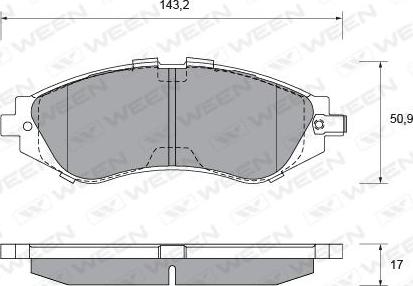 Ween 151-1109 - Тормозные колодки, дисковые, комплект autospares.lv