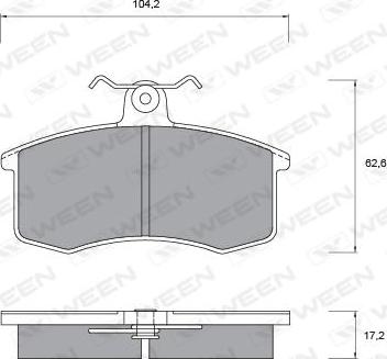 Ween 151-1104 - Тормозные колодки, дисковые, комплект autospares.lv