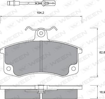 Ween 151-1102 - Тормозные колодки, дисковые, комплект autospares.lv