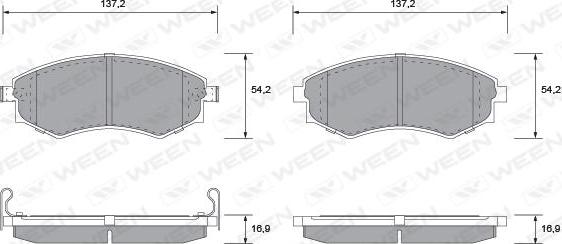 Ween 151-1119 - Тормозные колодки, дисковые, комплект autospares.lv