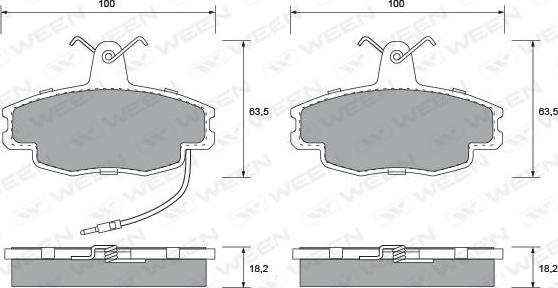 Ween 151-1116 - Тормозные колодки, дисковые, комплект autospares.lv