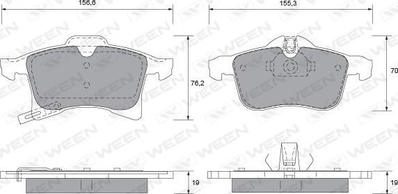 Ween 151-1111 - Тормозные колодки, дисковые, комплект autospares.lv