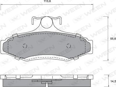 Ween 151-1189 - Тормозные колодки, дисковые, комплект autospares.lv