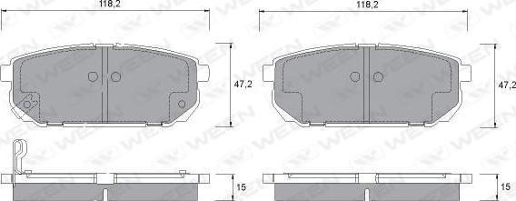 Ween 151-1186 - Тормозные колодки, дисковые, комплект autospares.lv