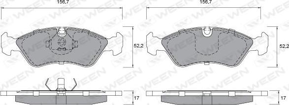 Ween 151-1181 - Тормозные колодки, дисковые, комплект autospares.lv