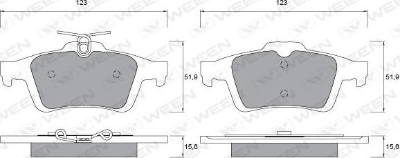 Ween 151-1130 - Тормозные колодки, дисковые, комплект autospares.lv