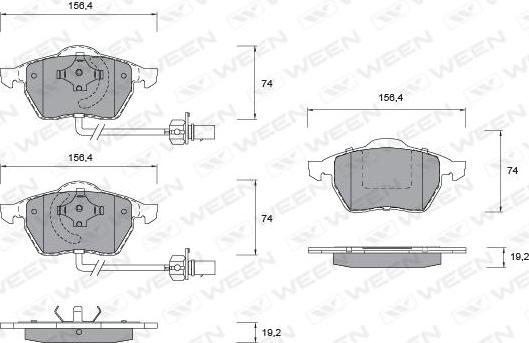 Ween 151-1138 - Тормозные колодки, дисковые, комплект autospares.lv