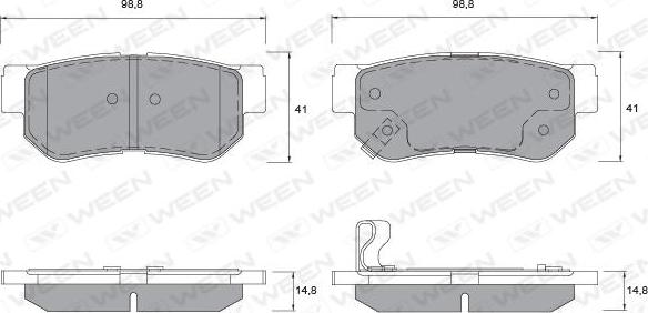 Ween 151-1133 - Тормозные колодки, дисковые, комплект autospares.lv