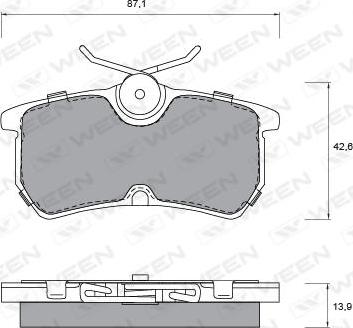 Ween 151-1129 - Тормозные колодки, дисковые, комплект autospares.lv