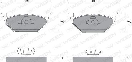 Ween 151-1124 - Тормозные колодки, дисковые, комплект autospares.lv