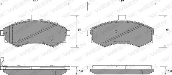 Ween 151-1120 - Тормозные колодки, дисковые, комплект autospares.lv