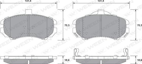 Ween 151-1121 - Тормозные колодки, дисковые, комплект autospares.lv