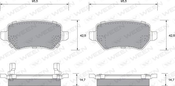 Ween 151-1128 - Тормозные колодки, дисковые, комплект autospares.lv