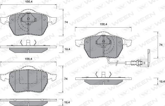 Ween 151-1123 - Тормозные колодки, дисковые, комплект autospares.lv