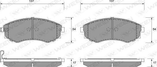 Ween 151-1170 - Тормозные колодки, дисковые, комплект autospares.lv