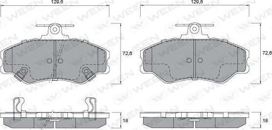 Ween 151-1173 - Тормозные колодки, дисковые, комплект autospares.lv