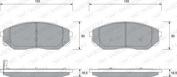 Ween 151-1172 - Тормозные колодки, дисковые, комплект autospares.lv