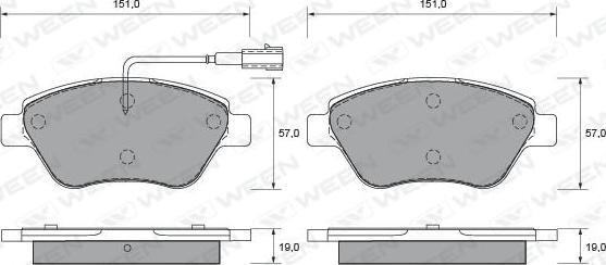 Ween 151-1899 - Тормозные колодки, дисковые, комплект autospares.lv