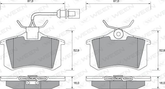 Ween 151-1849 - Тормозные колодки, дисковые, комплект autospares.lv